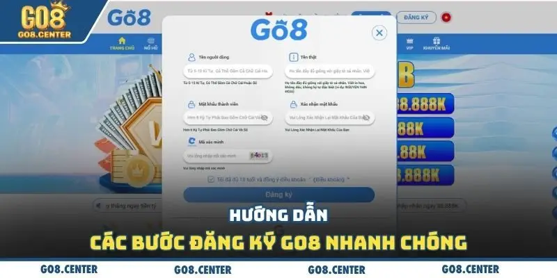 Hướng dẫn các bước đăng ký Go8 nhanh chóng