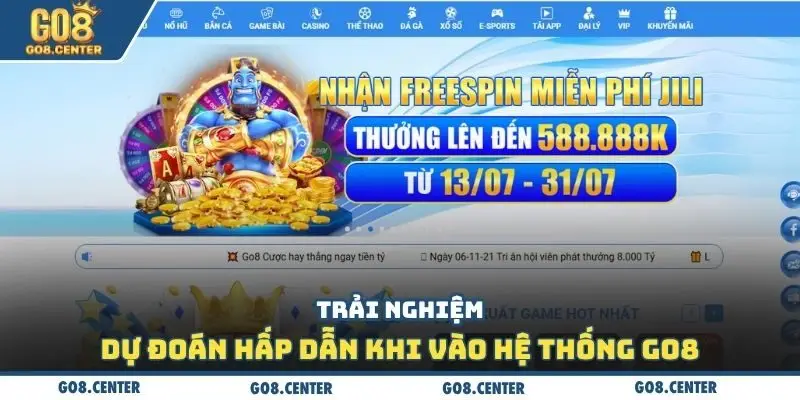 Trải nghiệm dự đoán hấp dẫn khi vào hệ thống Go8